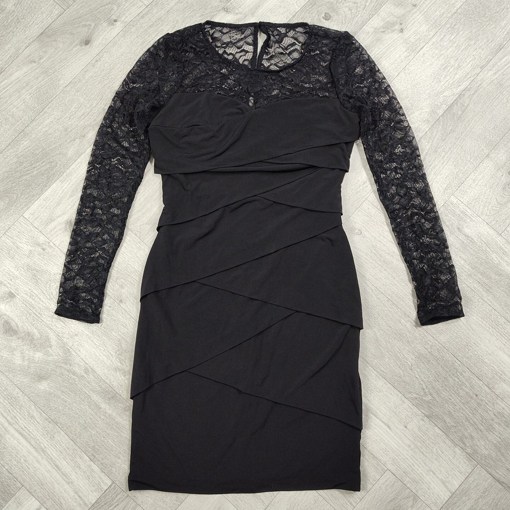 White House Black Market Women's Size 8 Lace Long Sleeve Sheath Dress